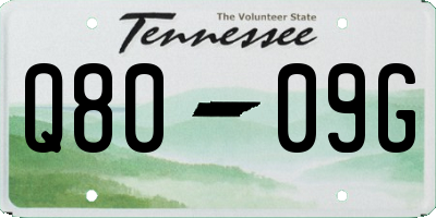 TN license plate Q8009G