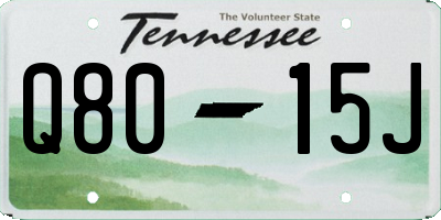 TN license plate Q8015J