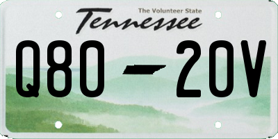 TN license plate Q8020V