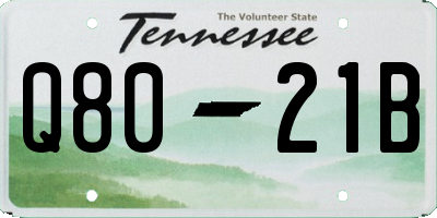 TN license plate Q8021B