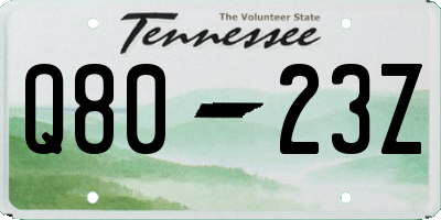 TN license plate Q8023Z