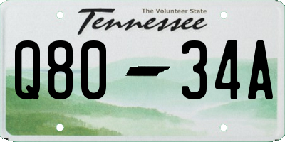 TN license plate Q8034A