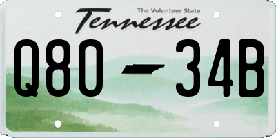 TN license plate Q8034B