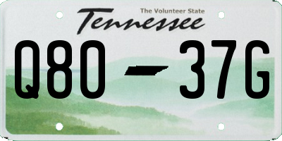 TN license plate Q8037G