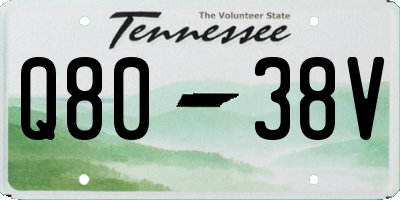 TN license plate Q8038V