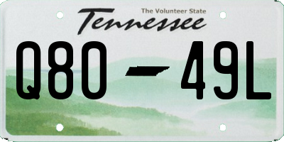 TN license plate Q8049L