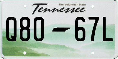 TN license plate Q8067L
