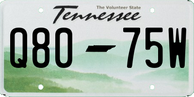 TN license plate Q8075W