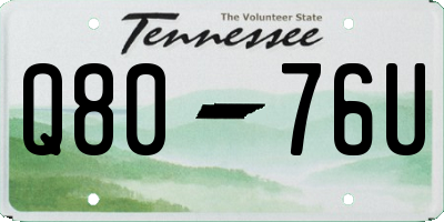 TN license plate Q8076U