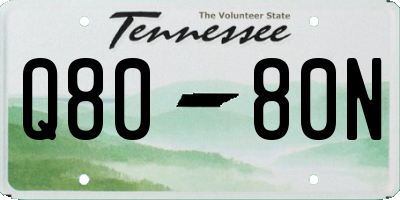 TN license plate Q8080N
