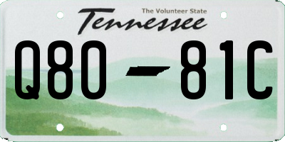 TN license plate Q8081C