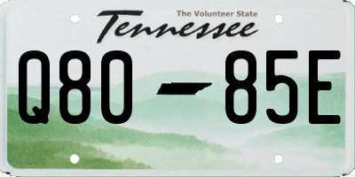 TN license plate Q8085E