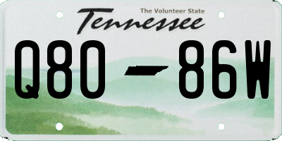 TN license plate Q8086W
