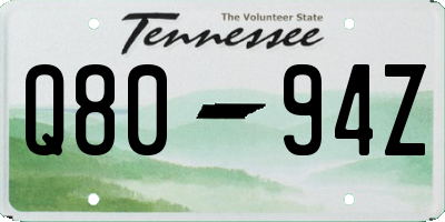 TN license plate Q8094Z