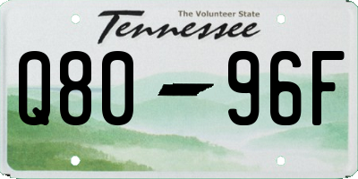 TN license plate Q8096F