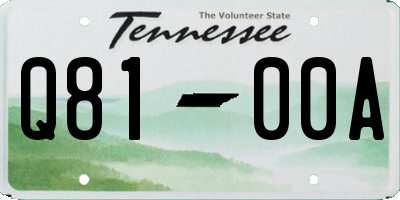 TN license plate Q8100A