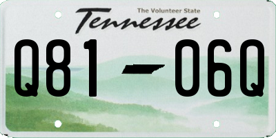 TN license plate Q8106Q