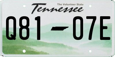 TN license plate Q8107E