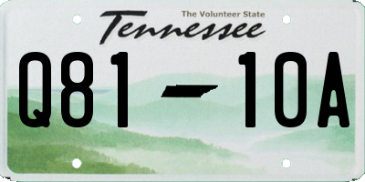 TN license plate Q8110A