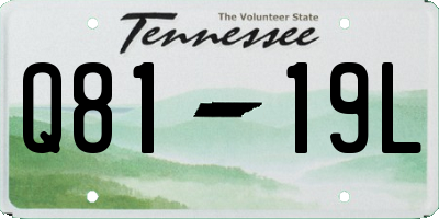 TN license plate Q8119L