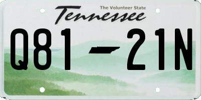 TN license plate Q8121N