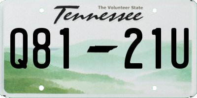 TN license plate Q8121U