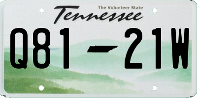TN license plate Q8121W
