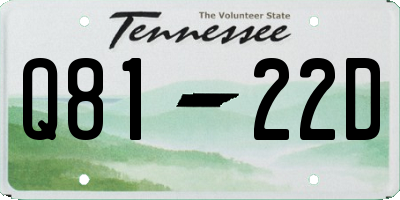 TN license plate Q8122D