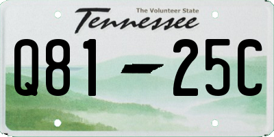 TN license plate Q8125C