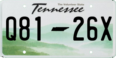 TN license plate Q8126X