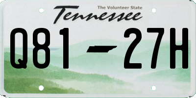 TN license plate Q8127H