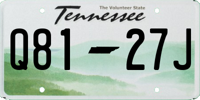 TN license plate Q8127J