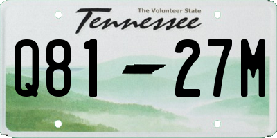 TN license plate Q8127M