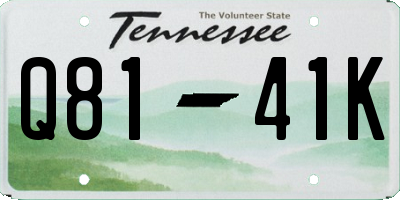 TN license plate Q8141K