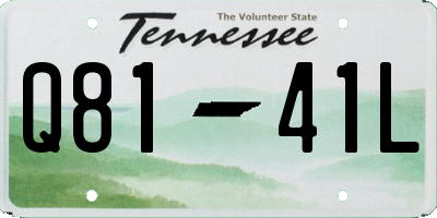 TN license plate Q8141L