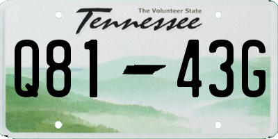 TN license plate Q8143G