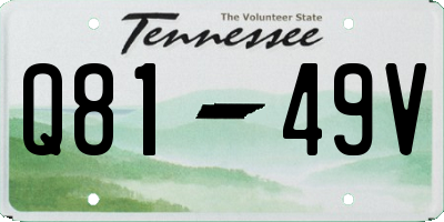 TN license plate Q8149V