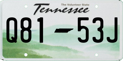 TN license plate Q8153J