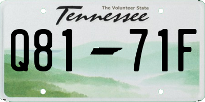 TN license plate Q8171F