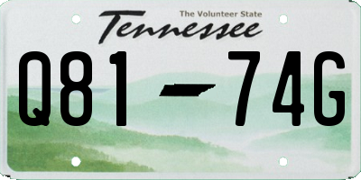 TN license plate Q8174G