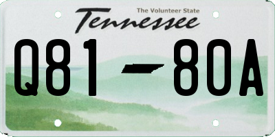 TN license plate Q8180A