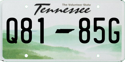 TN license plate Q8185G