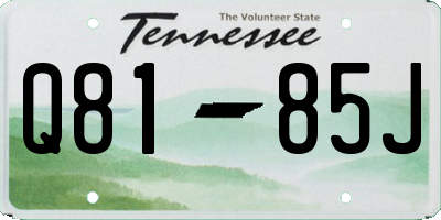 TN license plate Q8185J