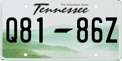 TN license plate Q8186Z