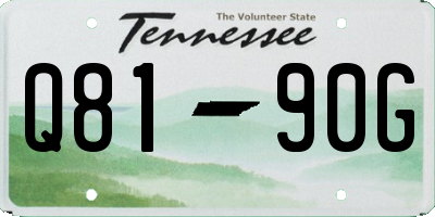 TN license plate Q8190G