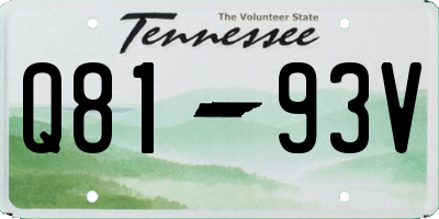 TN license plate Q8193V