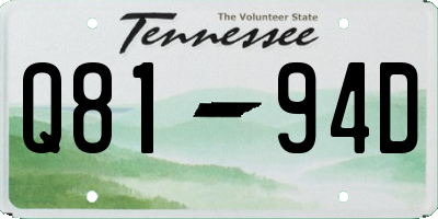 TN license plate Q8194D