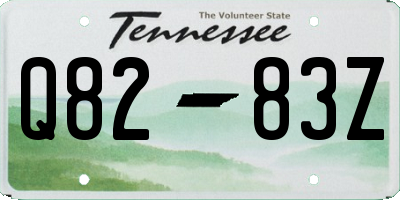 TN license plate Q8283Z