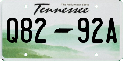 TN license plate Q8292A