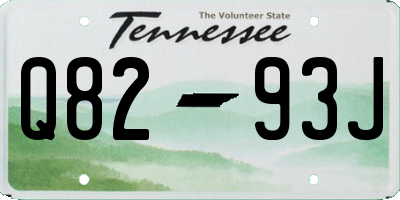 TN license plate Q8293J